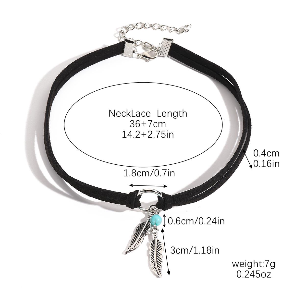 Богемный Этнический Бирюзовый Кулон Длинная Цепочка для Свитера - Осенне-Зимние Винтажные Украшения