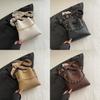 Pu Leather Small Bucket Bag For Women With Chain Details For Daily Use
