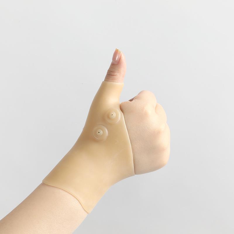 1 Paar Silikon Magnettherapie Handschuhe, Handgelenkschutz, Schmerzschutz Mausmanschette, Instrument Fixierung Daumen