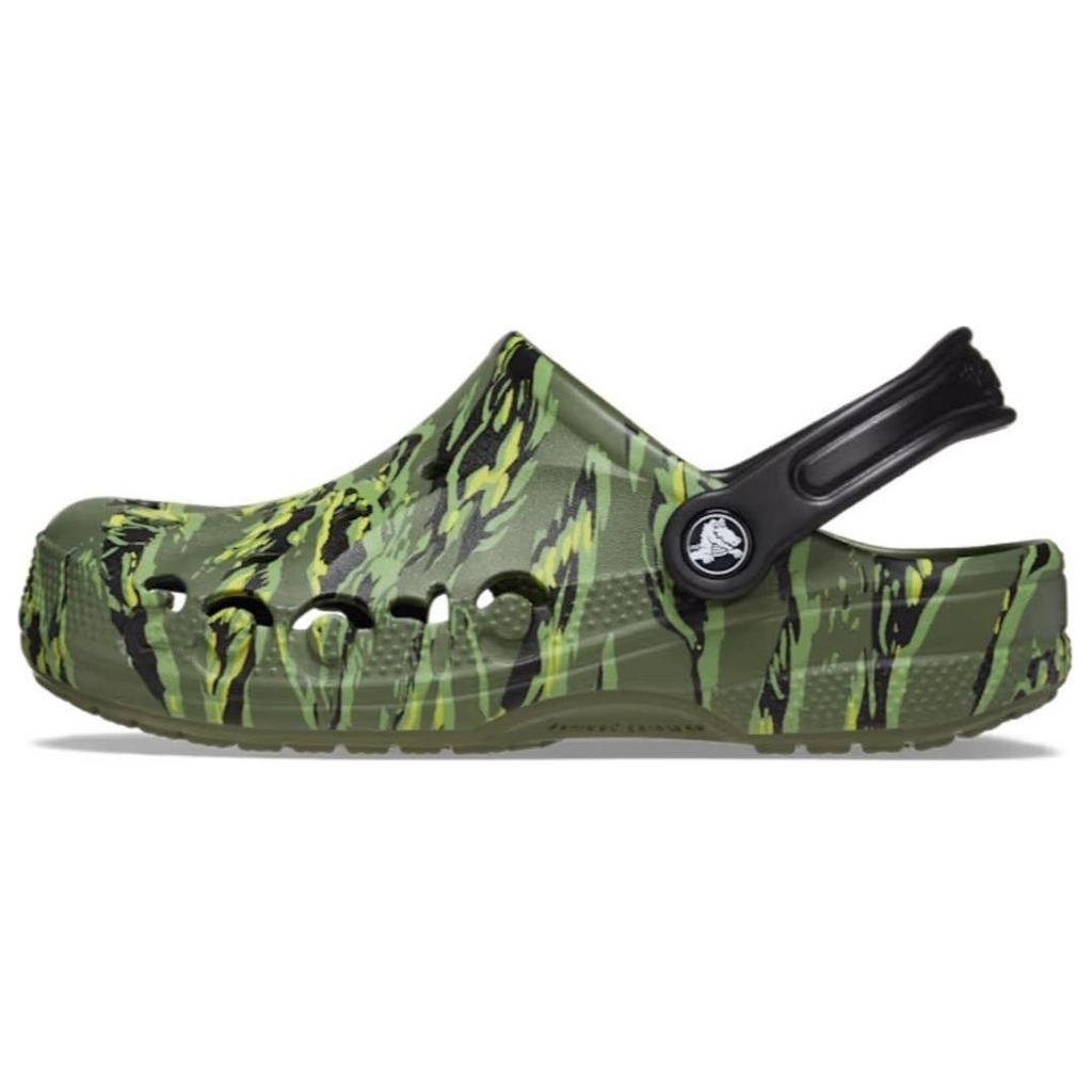 Crocs Breathable Round Toe Thick Sole Clogs Unisex Footwear Camouflage-Green 206230-9CX