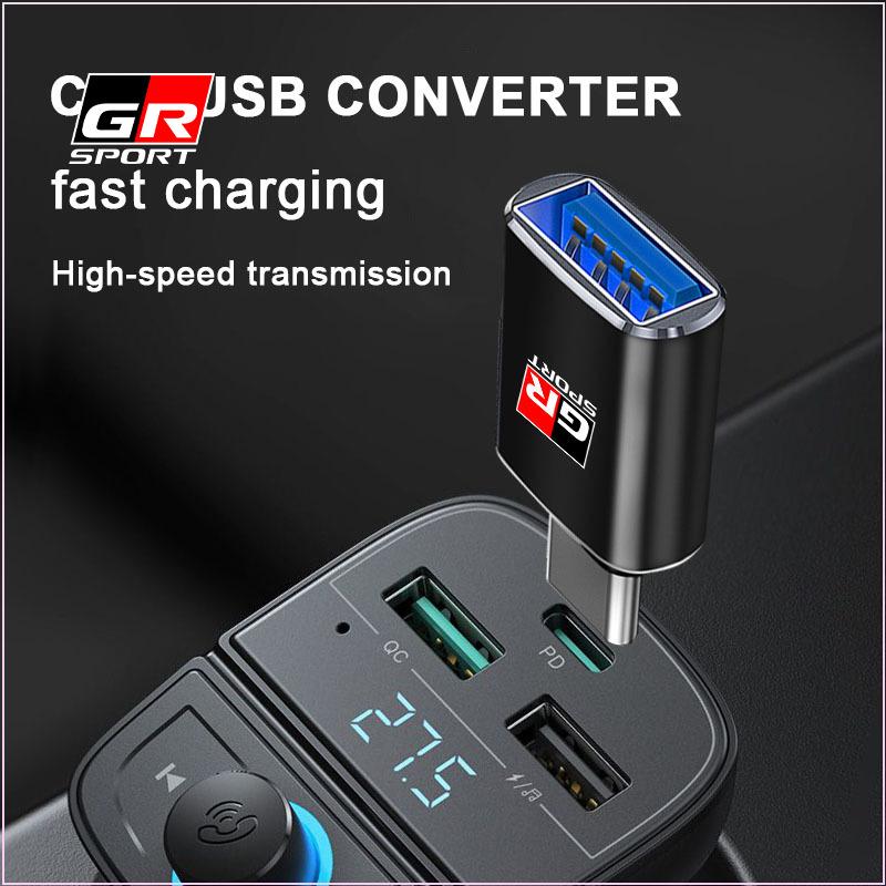 USB 3.0 To TypeC Adapter Mini Converter Phone Charging Cable Charger for Toyota TRD GR E150 E120 Land Cruiser 200 Chr Corolla Yaris Rav4