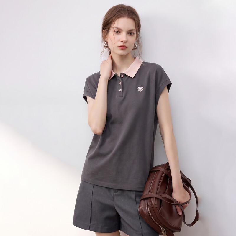 Demana Women s Color Block Ribbed Polo T-Shirt S