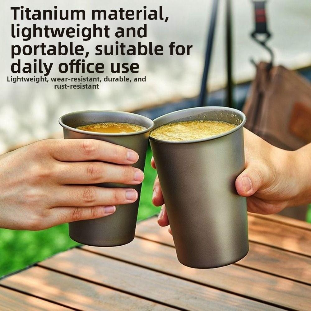 Titanium Alloy Outdoor Drinking Cup Durable Camping Hiking Use Cups New Frosted Texture Beer Mug