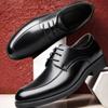 2025 spring new men's classic business dress leather shoes cowhide leather shoes casual single shoes derby men's shoes