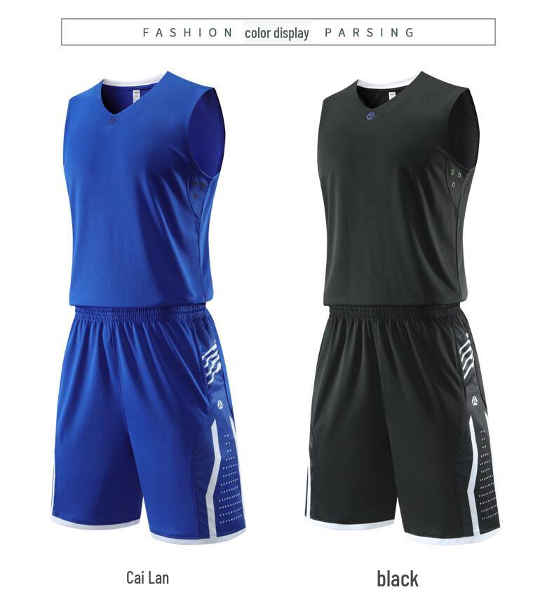 Solid Color Sleeveless Basketball Uniform Set: Vest Style Sports Running Suit