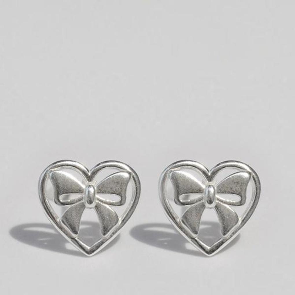 Women's Daily Accessory Sari Heart Ribbon Earrings