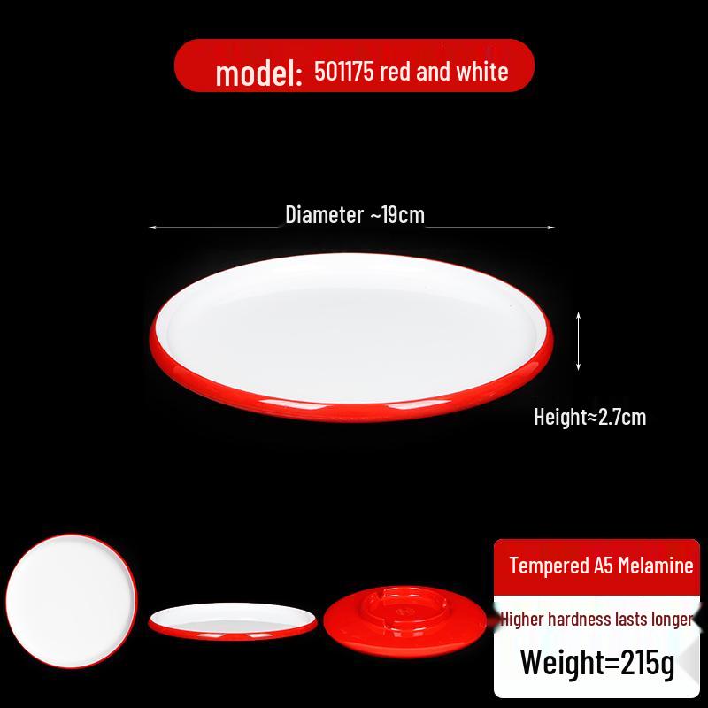Melamine Commercial Round Plate - Deep Dish for Restaurants & Hotels