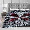 Abstract Gray and Red Swirl Pattern blanket for Bedroom or Living Room blanket, suitable for use in the bedroom, living room, on the sofa