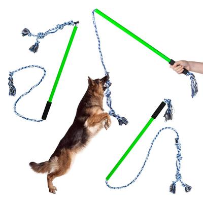 1 Set Hund Stick Rod Biss Spielzeug Ausziehbarer Griff Hunde Beständig Komfortable IQ Training Geflochtene Baumwolle Seil Hund Interaktive