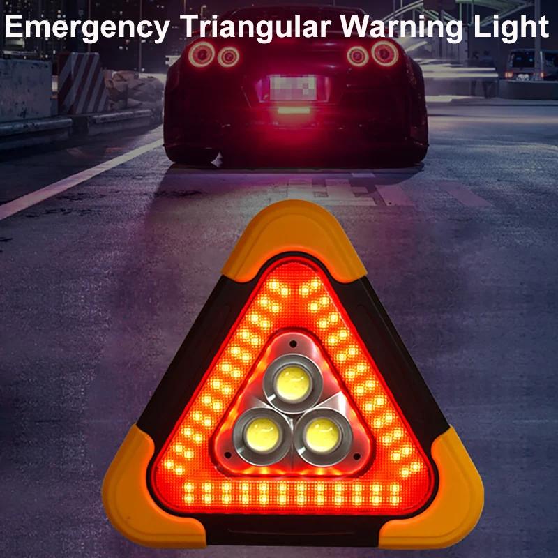 3-in-1 Solar Emergency Triangular Warning Light Safety Emergency Breakdown Alarm Lamp Portable Solar Light for Camping Working
