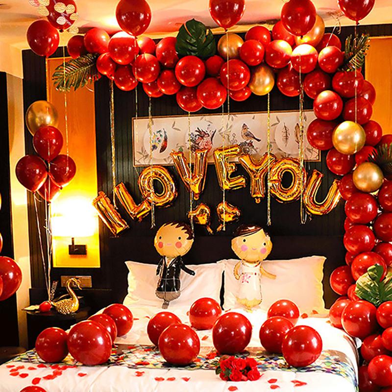 

Набор разноцветных воздушных шаров Свадьба Свадебная комната Помолвка Предложение Декорация Латексные шары