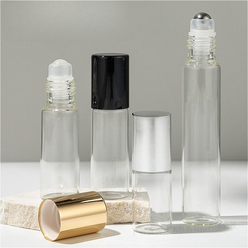 3ml 5ml 10ml Glass Roll On Bottle, Refillable Portable Perfume Essential Oil Sample Containers