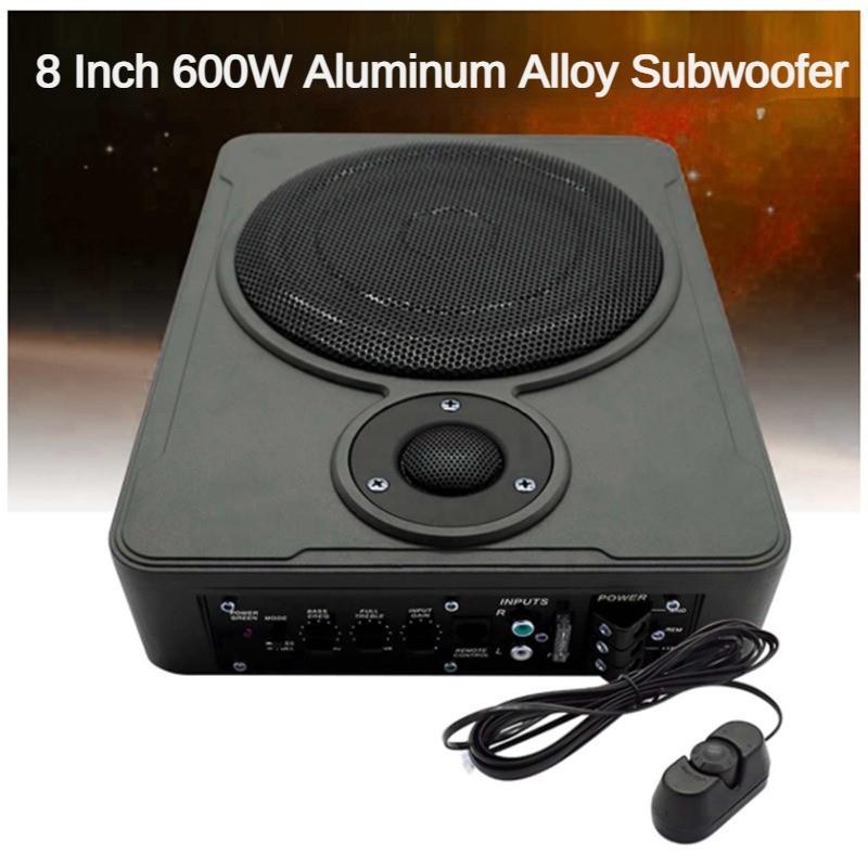 600W 8/10 Inch 12V Portable Car Audio System Aluminum Alloy Car Speaker Ultra-thin Seat Subwoofer 240 * 320 * 65mm