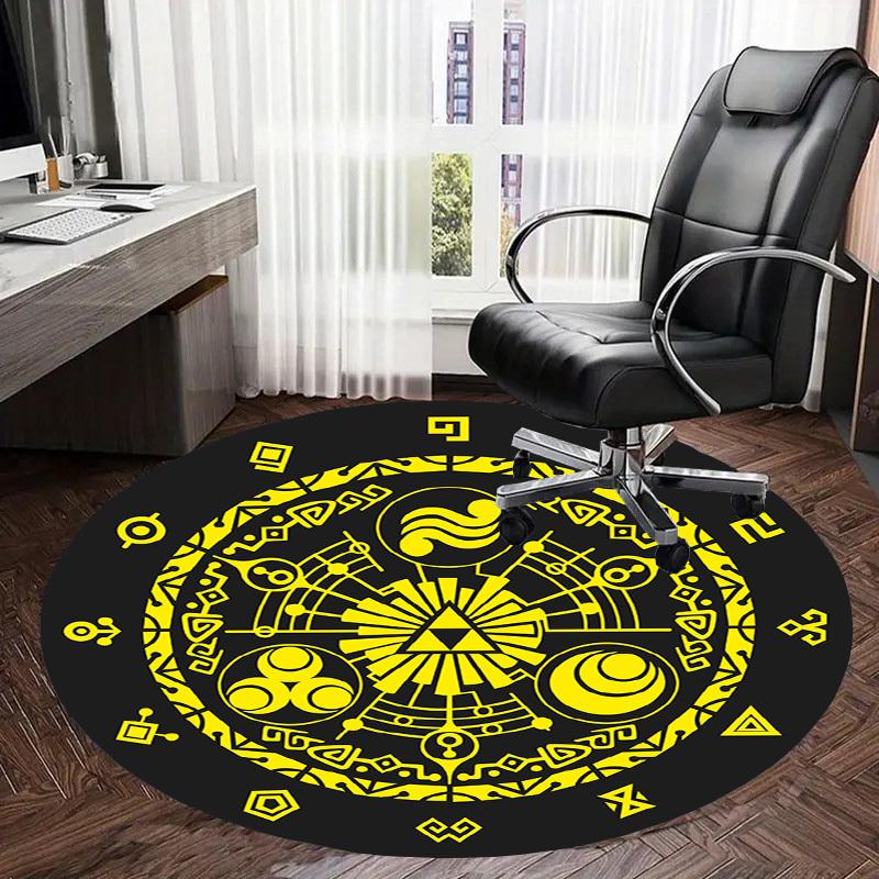 1pc Mystic Symbolism Round Carpet, Made of Polyester,Perfect for Decorating Office Chairs, Living Rooms,fplt085
