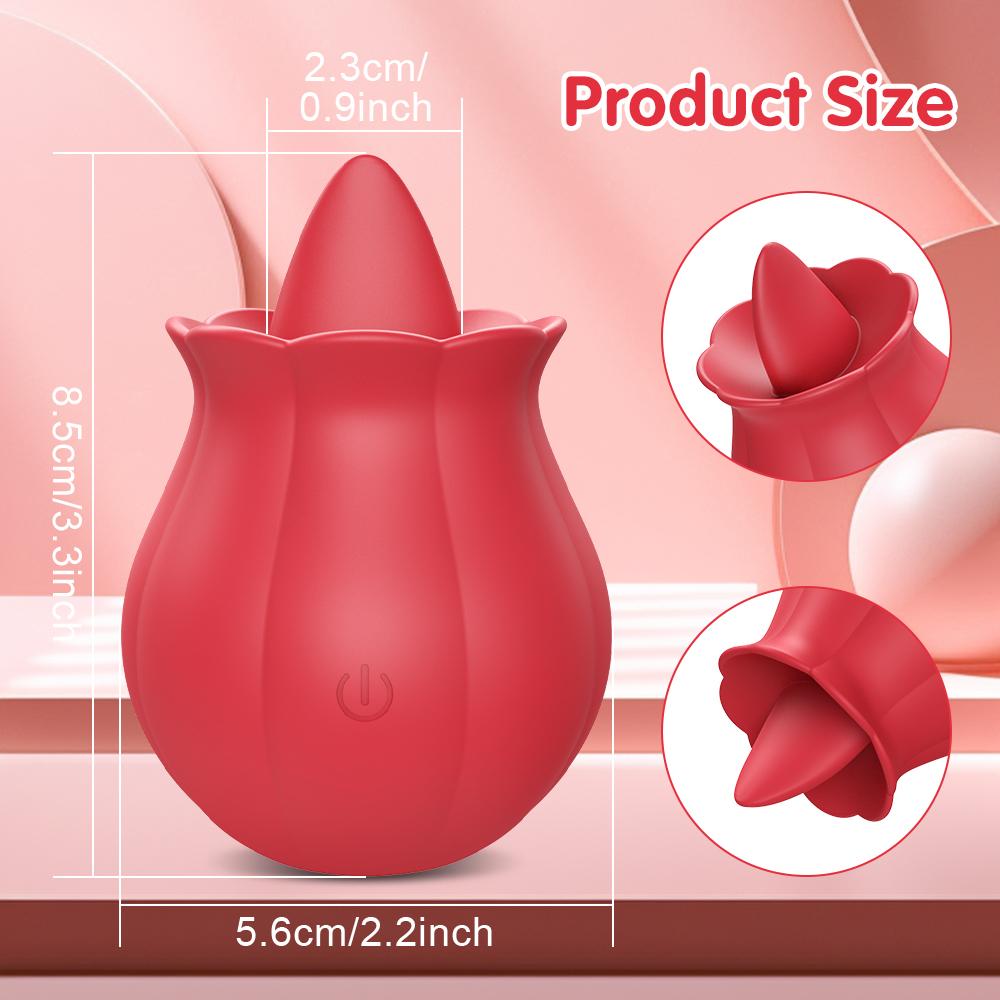 Powerful Tongue Licking Vibrator Women Clitoris Stimulator Massager Female Oral Nipples Clit Vibrating Rose Sex Toys for Adults