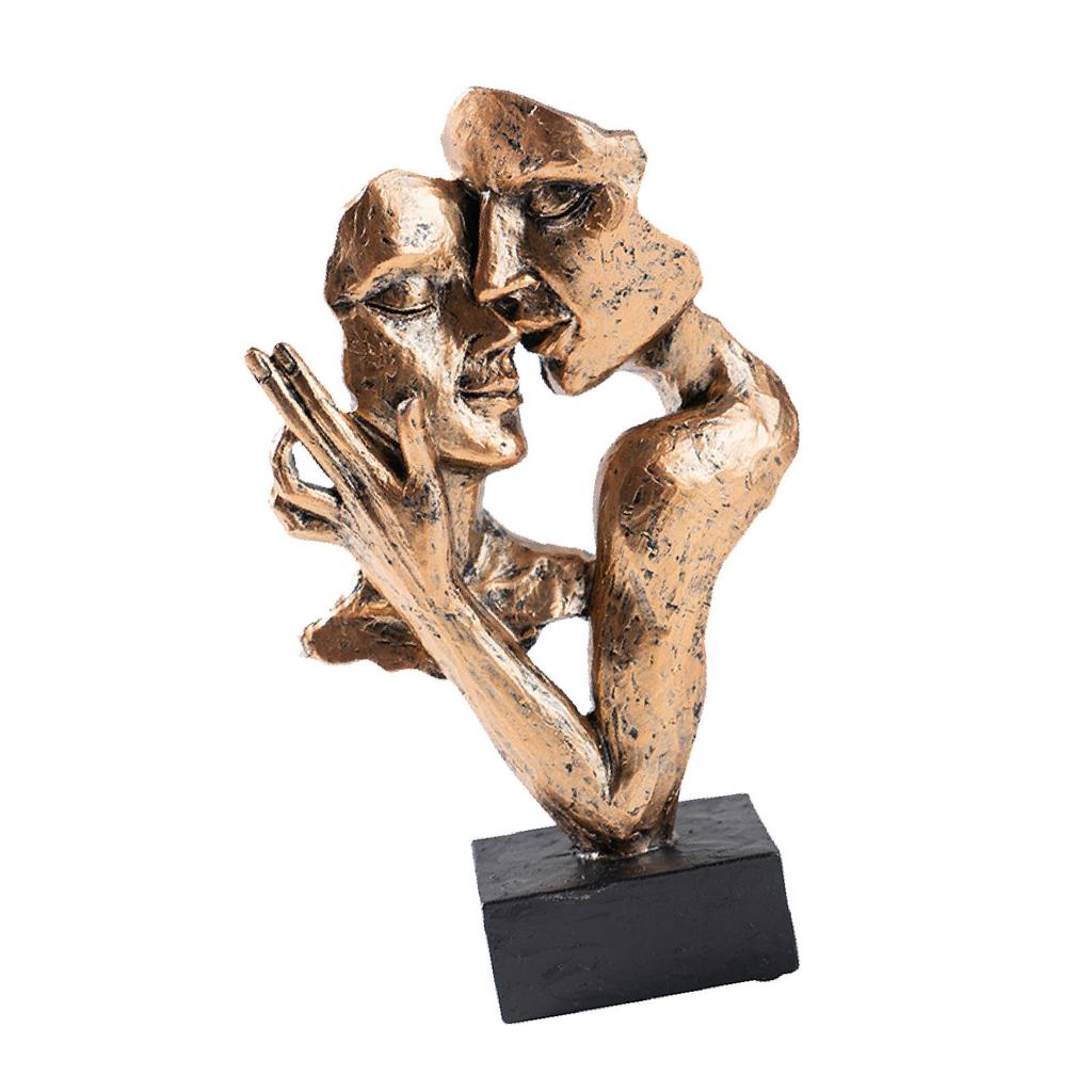 Abstrakt Kyssande Par Ansikte Skulptur Nyhet Kyssande Älskare Staty för Sovrum Bokhylla Öppen spis Semester Alla Hjärtans Dag Gåva