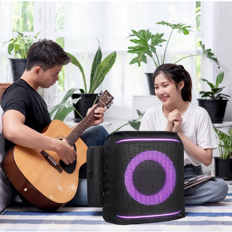 Protective Cover For Encore 2 Speaker With Unique Design Zippered Closure Dustproof Storage Bag With Side Pockets