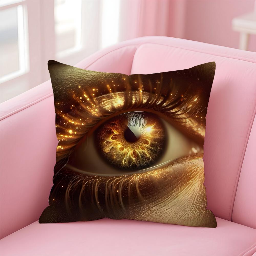 BBrass Eye Golden Eyes Sharp Fashion Cushion Cover Pillow Case Soft Friendly Fabric Concealed Zipper