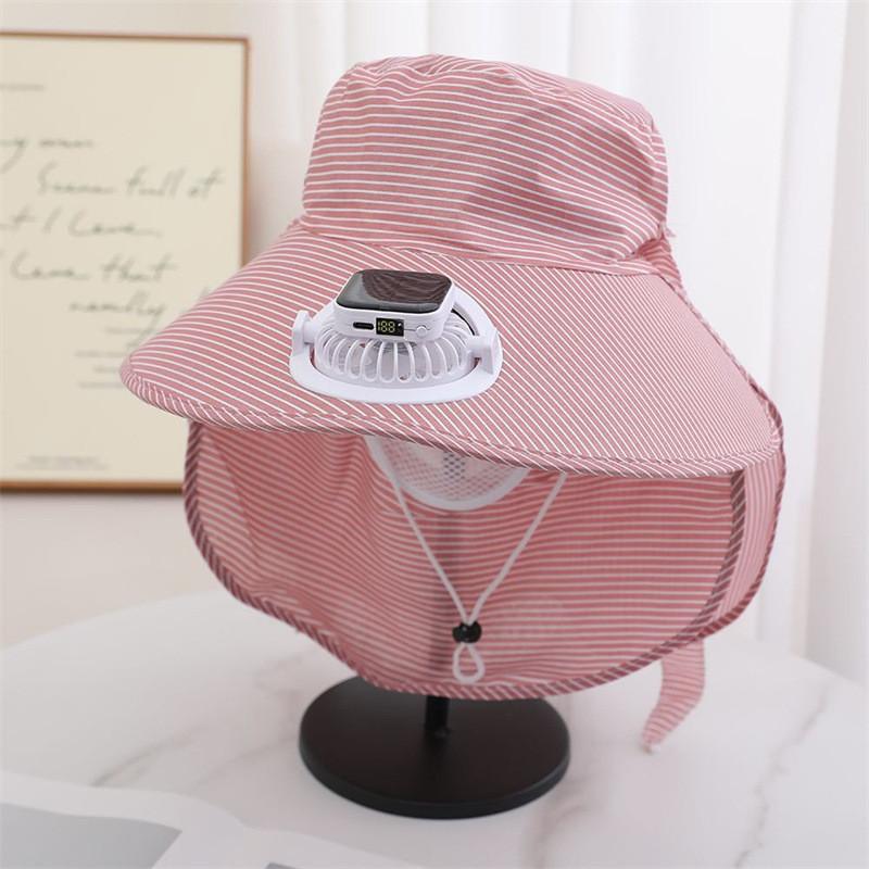 Sun Energy Rechargeable Farmer Hat With Builtin Fan For Outdoor Sun Protection And Cooling