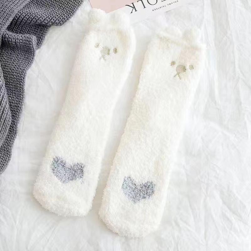 New Thermal Slipper Ankle Socks Women Girls Short Socks Winter Plush Bed Socks Fleece Sock Boots Fluffy Soft Warm Lounge Socks