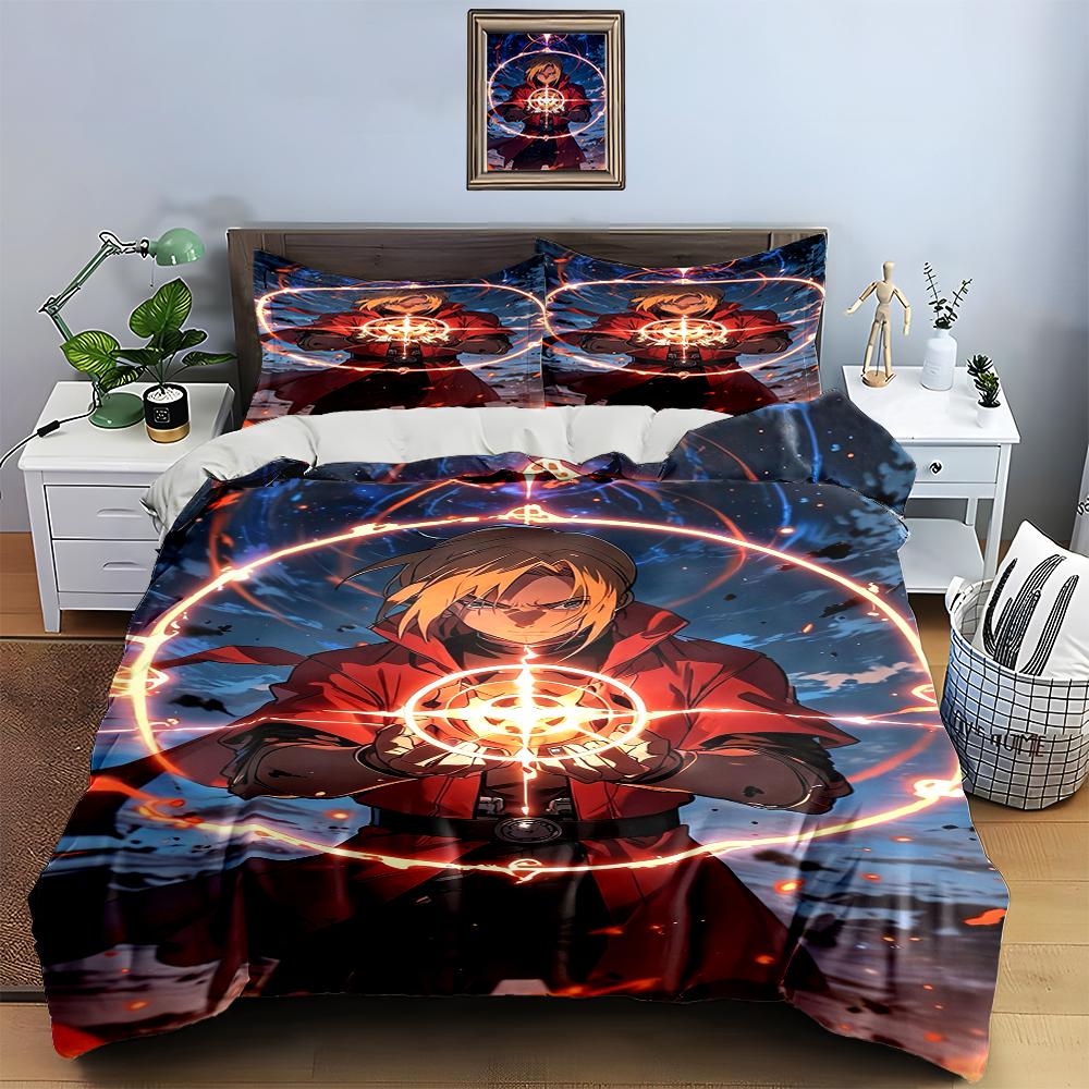 Alchemy-themed Anime Illustration. Bedding Duvet Cover Sets Duvet Covers Pillowcases Gifts (1 * Duvet Cover 2 * Pillowcases, Without Duvet Insert)
