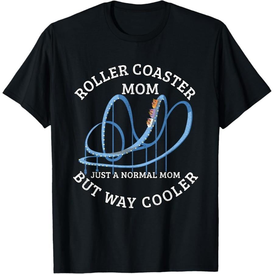 

Rollercoaster Mom On Amusement Park Scream Machine Gift Tee T-Shirt XXXXXL чёрный