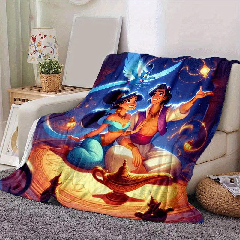 1pc Aladdin Printing Blanket - Soft, All-Season Throw for Office Blanket, | Personalized Gift with Adorable Cartoon Design