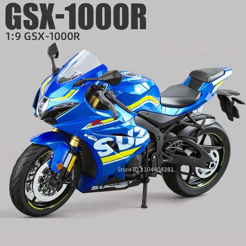 1:9 Suzuki Gsx-1000r Hayabusa Alloy Motorcycle Models Toys Diecast Cars Front Wheel Steering With Light Toy Ornament Boys Gifts