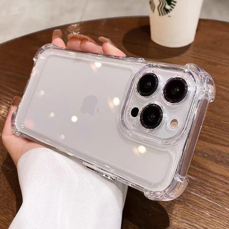 Vhodné pro pouzdro na telefon Iphone16promax, Průhledné ochranné pouzdro Apple 15, Pokovené 14/13, Vzduchové polštáře v rozích, Odolné proti pádu