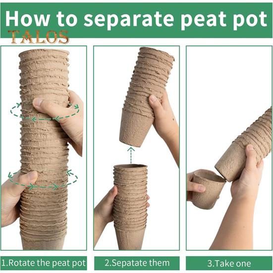 50 Pcs Seeds Starter Pots Biodegradable Plant Nursery Pots Garden Organic Planter for Transplanting Seedlings Seeds Germination