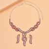 4 pieces of women's trendy claw chain series wrapped hollow earrings necklace bracelet Zircon set banquet party holiday gifts