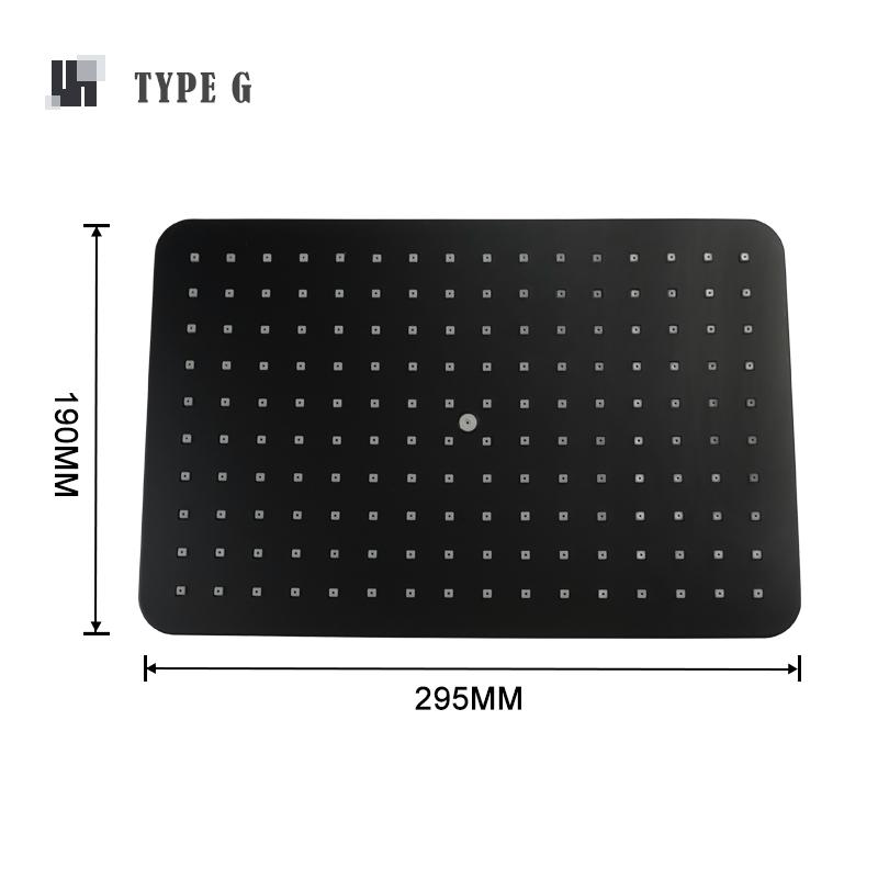 8/10/12 Inch Rainfall Shower Head Round Square ABS Rain Shower Head Pressurized Big Overhead Shower Black Chrome Gold Grey