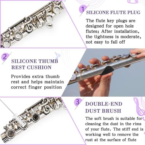 Vesici Flute Cleaning Kit, Flute Accessories, All-in-One Flute Cleaner Kit, Maintenance Kit, Care Kit, Includes Flute Cleaning Brush, Flute Cleaning R