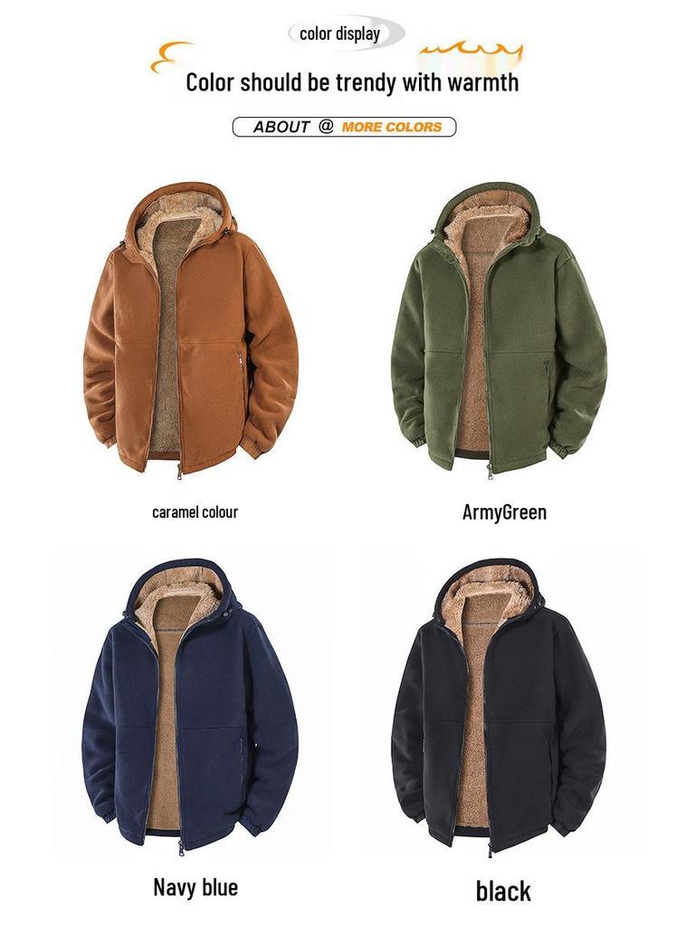 Men's Fleece Hoodie Jacket for Fall/Winter