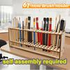 67/71 Holes Wooden Pen&Brush Holder Organizer Artists Students Makeup Desktop Storage Painting Supply Organization Stationery