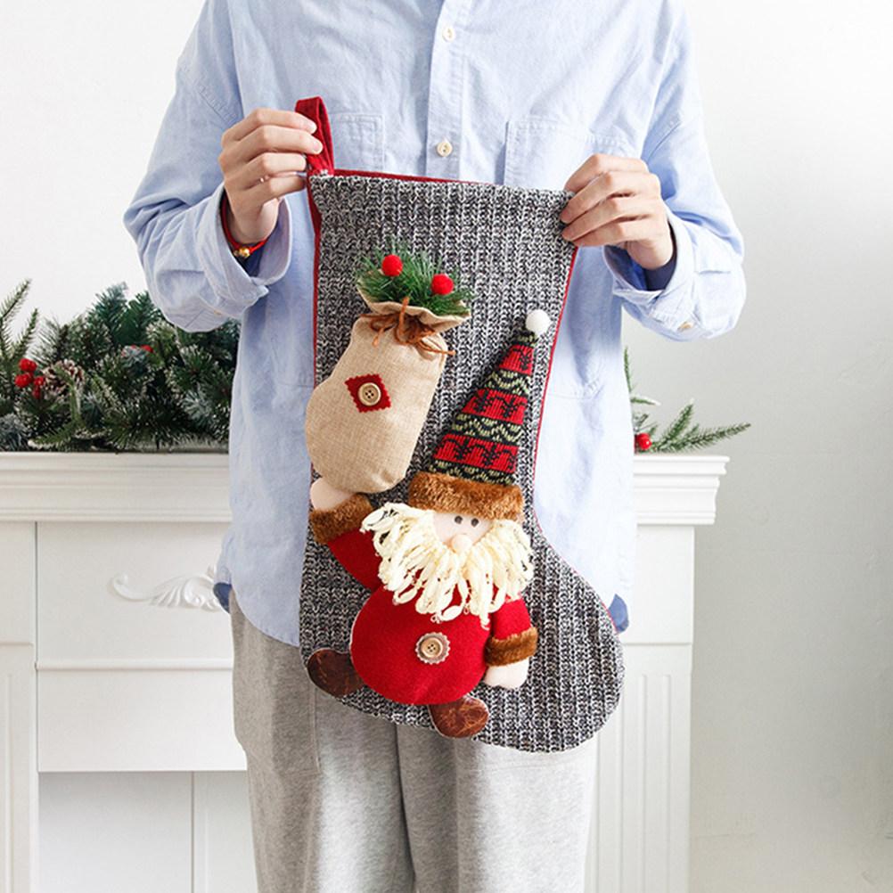 

Christmas Stocking Decoration Soft Elastic Holiday Gift Bag Large Capacity Xmas Hanging Holiday Party Ornament Candy Gift Socks other