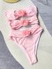 Sexy Women One Piece Swimsuit Female Swimwear High Waist Swimming Suit Bandeau Monokini Hollow Out Beachwear Bathing Suit