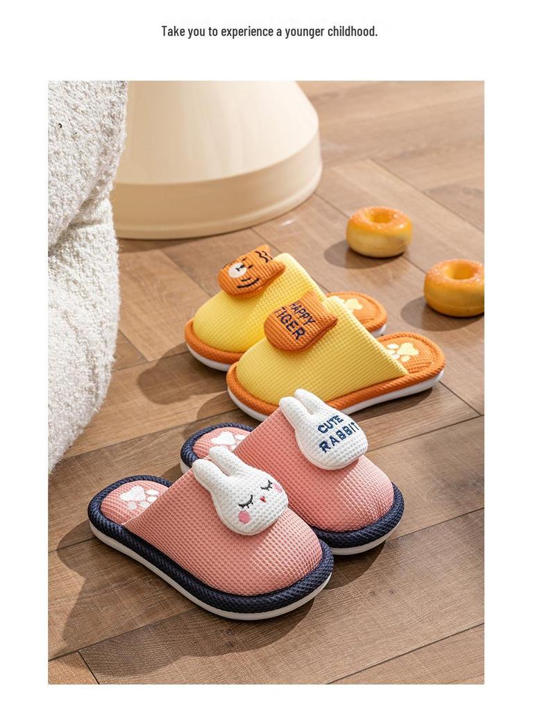 Süße rutschfeste Baumwollhausschuhe für Kinder - Prinzessinnen- & Hasen-Designs, Perfekt für den Innenbereich im Herbst/Winter