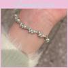 Silver Geometric Pearl Wristband With Zirconia For Women Elegant Office Wear Gift