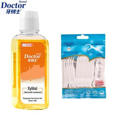 Dr. Tooth Xylitol Mouthwash 300ml with 20 Dental Floss Picks