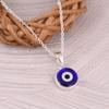 Blaue Evil Eye Anhänger Halskette, 925 Sterling Silber Halskette, Blauer Harzstein Anhänger, Minimalistischer Glücksbringer Schmuck, Geschenk Für Sie