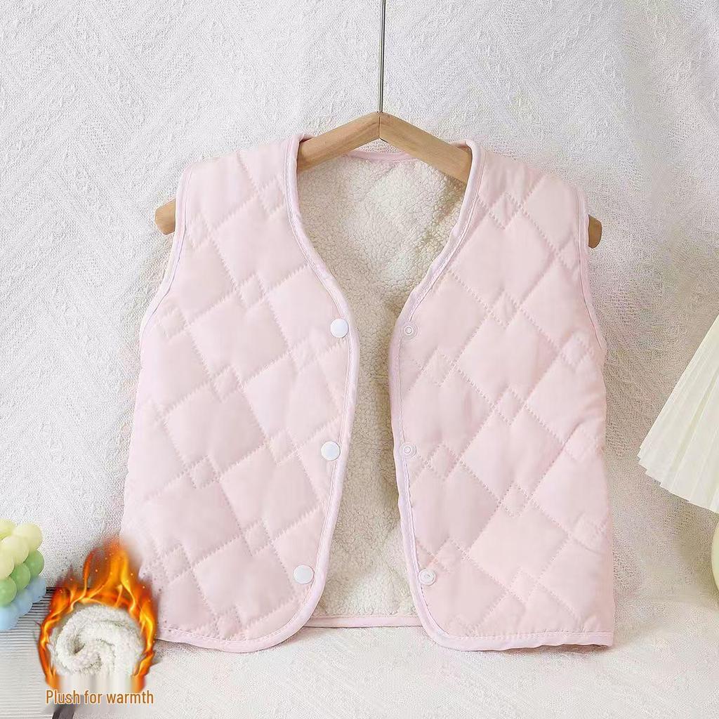 Children's Winter Velvet-Lined Vest: School Uniform Essential