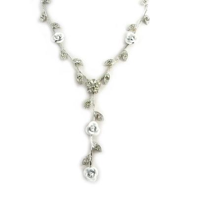 [M1970] - White 'Paradis Floral' Designer Necklace