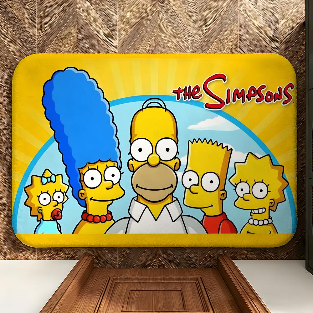 Cartoon T-The S-Simpsons Floor Mat Soft Flannel Floor Mat  Suitable for Entryways, Living Rooms, Bedrooms, and Bathrooms