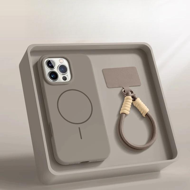 Magnetic Phone Case for IPhone 15 14 16 Plus 11 12 13 16 Pro Max Silicone Lanyard Magsafe Strap Protector Soft Cover