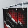 Red White Dotted Custom Family Name Shower Curtain Decoration For Bathroom Modern Design With Personalization Options Available
