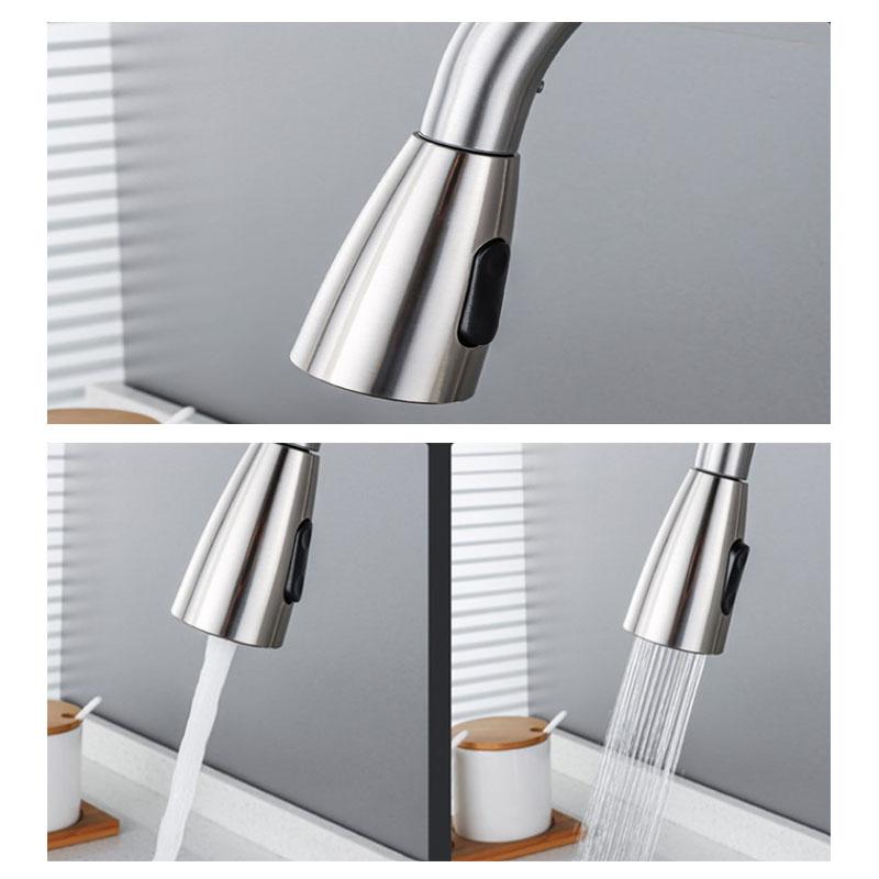 Stainless steel pull-out hot and cold water mixing faucet for kitchen, vegetable sink, washbasin, and bar pull-out faucet
