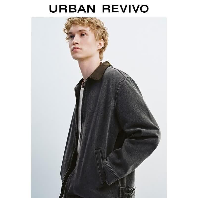 UR 2026 Men s Washed Cotton Denim Jacket L