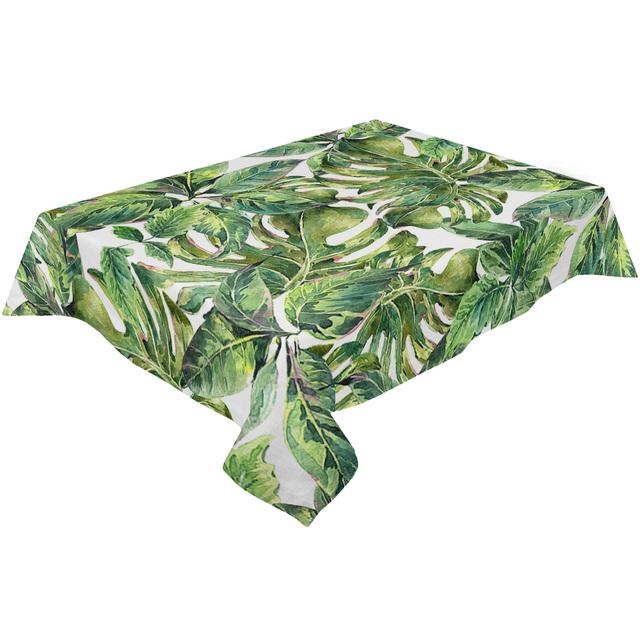 Față de masă rezistentă la apă, frunze de plante tropicale de banane, decorațiuni de nunta