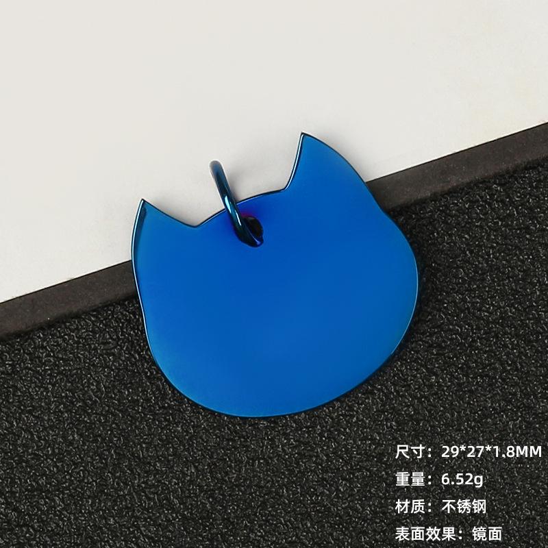 Für Großhandel Metallschmuck, Katzenfisch Haustieranhänger, Anhänger, Anti-Lost-Karte, Lasergravur, Edelstahl Hundemarke